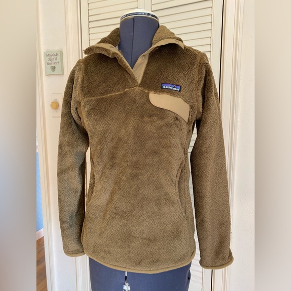 Patagonia Re-Tool Snap-T Pullover Deep-pile Fleece XS Brown Soft & Warm Like NEW - Picture 5 of 11